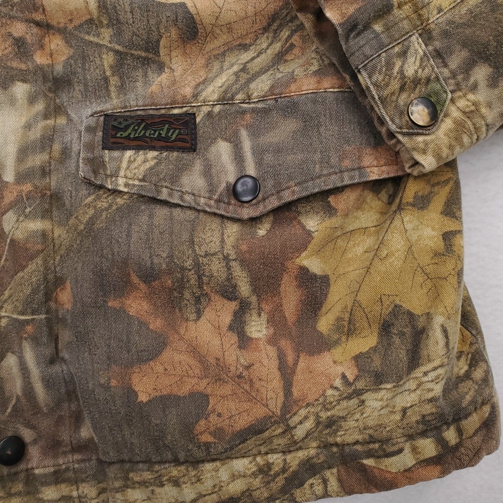 Liberty Jacket Women Large Brown Green Camo Coat Fleece Lined Bill Jordan Timber - Picture 3 of 11